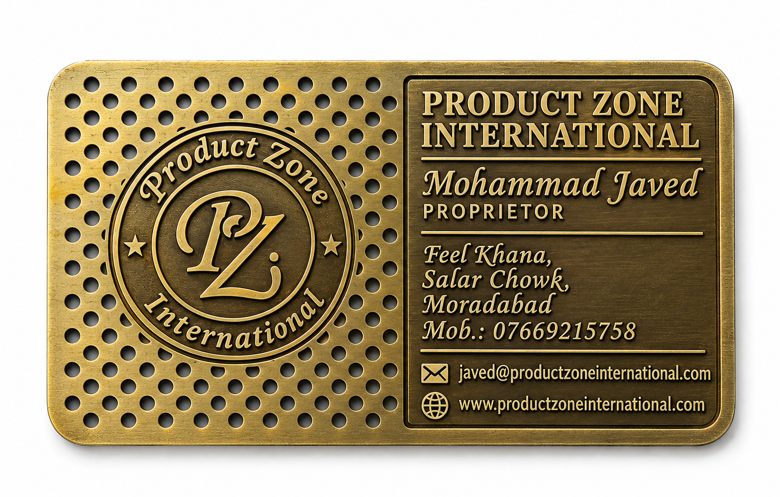 Product Zone International Business Card