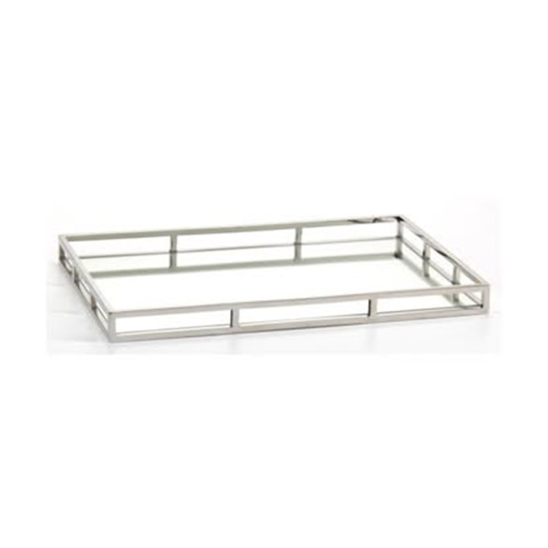 Rectangular mirror tray, chrome