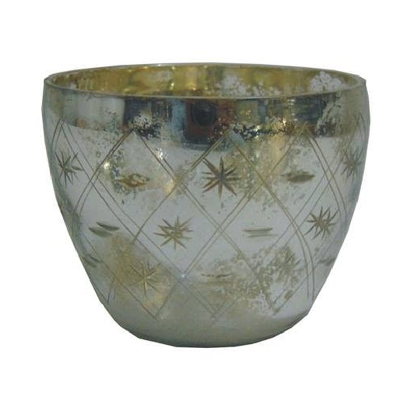 Etched mercury glass votive